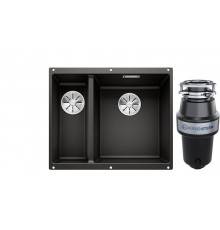 Комплект Мойка Blanco Subline 340/160-U черная, правая + Измельчитель KUCHENSTERN Muhle