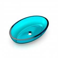 Knief Oval Shape Раковина накладная 55x37x13см., без отв., из полимерного материала, цвет: Aquamarin Blue # 100. 70201100