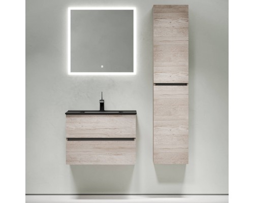 Мебель для ванной комнаты Sancos Urban 70 дуб галифакс натуральный, раковина черная