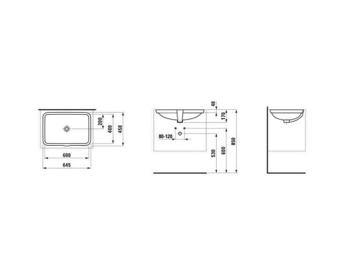 Laufen Pro Раковина 60x40x17см, без отв., цвет: белый. 8.1196.5.000.109.1 Laufen Pro Раковина 60x40x17см, без отв., цвет: белый. 8.1196.5.000.109.1