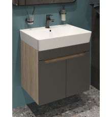 Тумба с раковиной DIWO Архангельск 60 подвесная, дуб сонома, антрацит
