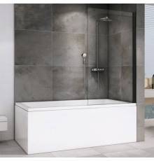Шторка на ванну Abber Immer Offen AG71080B 80x140, профиль черный, стекло прозрачное
