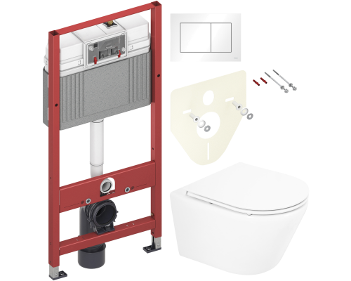 Комплект Унитаз подвесной BelBagno Tre BB8001CHR/SC + Инсталляция TECE Base 9400413 4 в 1 с кнопкой смыва Комплект Унитаз подвесной BelBagno Tre BB8001CHR/SC + Инсталляция TECE Base 9400413 4 в 1 с кнопкой смыва