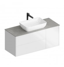 Kerama Marazzi PLAZA Modern Тумба подвесная 120x48см, 3 ящика, цвет: белый / дуб виченце. PLB.M.120.3\WHT.V
