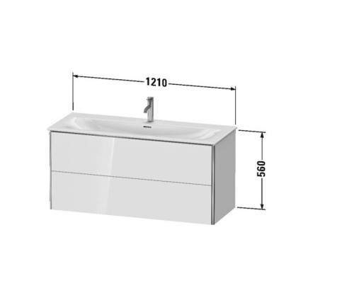 Duravit XSquare База подвесная 121x47.8x56см с раковиной, 2 яшика, цвет: глянцевый белый. 2344120000, XS432602222 Duravit XSquare База подвесная 121x47.8x56см с раковиной, 2 яшика, цвет: глянцевый белый. 2344120000, XS432602222