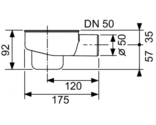 TECE drainline, сифон, 0,8 л/c, DN 50, выход вбок, высота монтажа от нижнего края сифона до верхнего края слива ndash; 120 мм.. 650001 TECE drainline, сифон, 0,8 л/c, DN 50, выход вбок, высота монтажа от нижнего края сифона до верхнего края слива ndash; 120 мм.. 650001