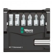 Набор бит с битодержателем 7 предметов Mini-Check 7 Universal 1 Wera WE-056295. WE-056295