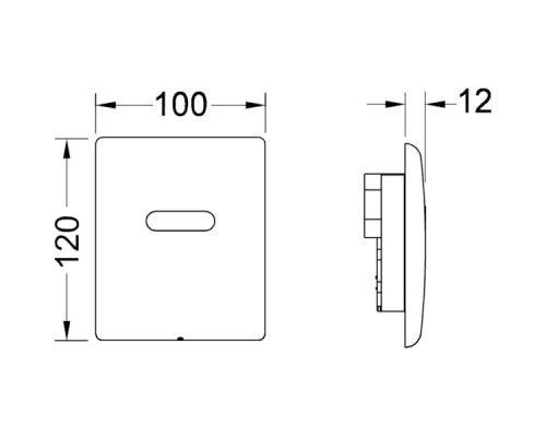 TECE TECEplanus Urinal Панель смыва для писсуара, с инфракрасным датчиком, 6 V батарея, цвет: хром глянцевый. 9242351