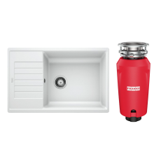 Комплект Мойка Blanco Zia XL 6S Compact 523277 белая + Измельчитель Franke
