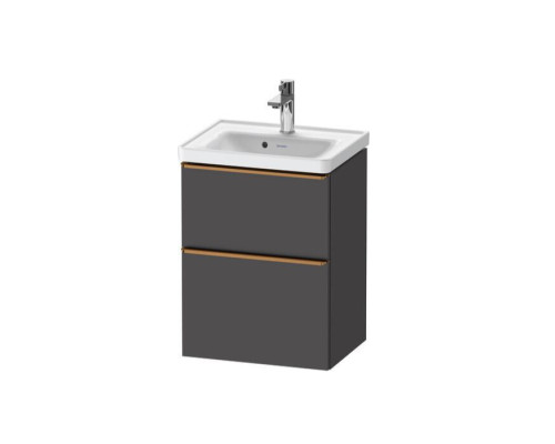 Duravit D-Neo Тумба под раковину 48.4x37.2см., подвесная, с выдв. ящиком и выдв. отделением, цвет: графит матовый. DE4350049490000