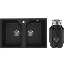 Комплект Мойка Practik PR-M 770-004 черный оникс + Измельчитель Bone Crusher BC 910-AS