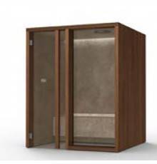 Effegibi Yoku H Glass Хаммам 174x170х214см, в нишу, цвет: осина термообработанная/Calacatta Gold Extra. YO 50 11 0001