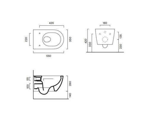 Catalano Sfera Унитаз подвесной 55х35см., безободковый, цвет: черный матовый. 0511550022,  9056060000