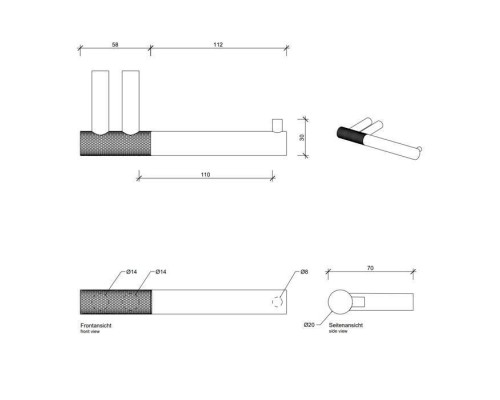 Decor Walther Club TPH1 Держатель туалетной бумаги, подвесной, цвет: черный матовый / хром. 0855860 Decor Walther Club TPH1 Держатель туалетной бумаги, подвесной, цвет: черный матовый / хром. 0855860