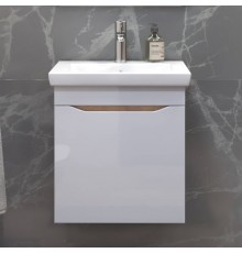 Тумба с раковиной Vigo Grani 50 подвесная, дуб золотой, раковина Como 50