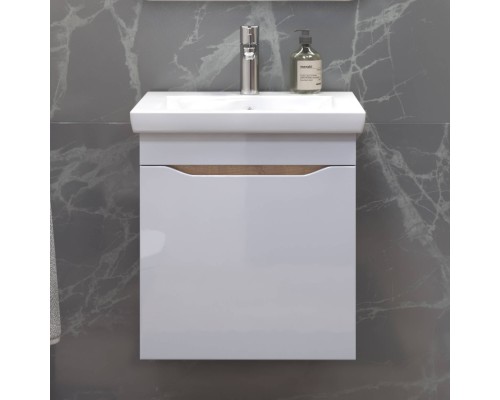 Тумба с раковиной Vigo Grani 50 подвесная, дуб золотой, раковина Como 50