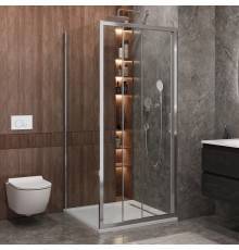 Душевой уголок Cezares Molveno AHF 31 100+80 C CR IV, 100х80 см, профиль хром, стекло прозрачное