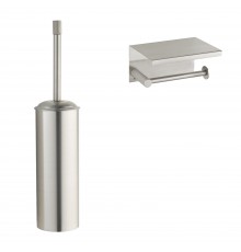 Набор Держатель Boheme Uno 10971-NB nikel brush с полкой для телефона + Ершик 10979-NB nikel brush