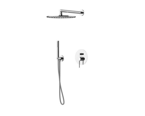 Gattoni Circle One Комплект для душа со встроенным смесителем, перекл. на 2 вых, с ручной лейкой и верхним душем 250мм, цвет: хром. 9090/PDC0