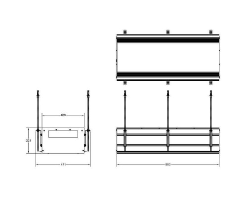 Gessi Binario Профиль линейный 880 мм, без подготовки под модули, цвет: Black XL. 61017#299