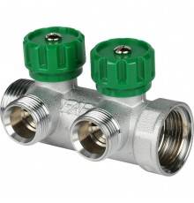 Коллектор распределительный FAR 1 , проходной, хромированный, 2 отвода 3/4  ЕК (FK 3821 134)