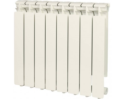 Радиатор алюминиевый STOUT Bravo 500 8 секций боковое подключение RAL9010 SRA-0110-050008 (SRA-0110-050008)