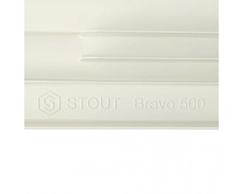 Радиатор алюминиевый STOUT Bravo 500 8 секций боковое подключение RAL9010 SRA-0110-050008 (SRA-0110-050008)