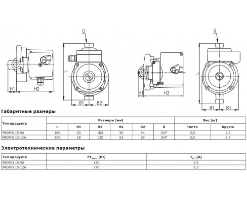Циркуляционный насос SHINHOO PROMO 15-9A 160 (71411001)