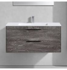 Тумба с раковиной Vincea Chiara 2D 100, 2 ящика, камень, с белой раковиной