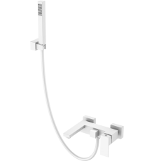 Смеситель для ванны с душем Boheme Qubic 473-MW matt white