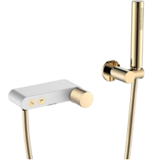 Смеситель для ванны с душем Boheme Stick 123-WG.2 white touch gold