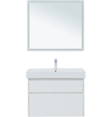 Мебель для ванной комнаты Aquanet Nova Lite 85 белая глянцевая, 2 ящика
