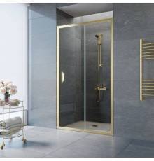 Душевая дверь в нишу Vegas Glass ZP Tur Novo 100 09 01 100 см, профиль золото, стекло прозрачное