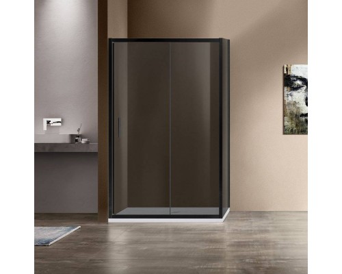 Душевой уголок Vincea Garda VSR-1G9012CGB 120x90 см, профиль чёрный, стекло тонированное
