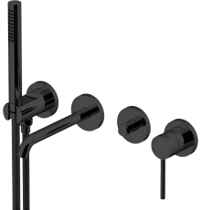 Смеситель для ванны с душем Gattoni Circle Two 9105/91NO С ВНУТРЕННЕЙ ЧАСТЬЮ, nero opaco