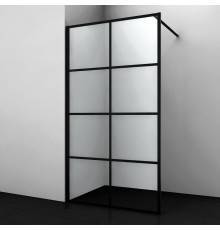 Душевая перегородка Wasserkraft Glan 66W 90 см, профиль черный матовый