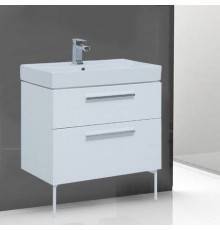 Тумба с раковиной Aquanet Nova 75 белый глянец