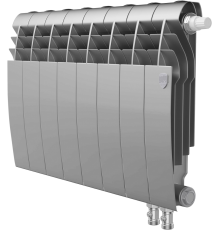 Радиатор биметаллический Royal Thermo BiLiner 350 VR, 8 секций, silver satin