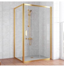 Душевой уголок Vegas Glass ZP+ZPV 100*90 09 01 профиль золото, стекло прозрачное