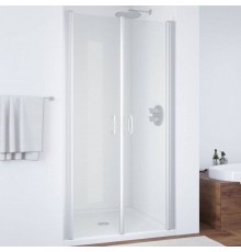 Душевая дверь в нишу Vegas Glass E2P 90 07 01 профиль матовый хром, стекло прозрачное