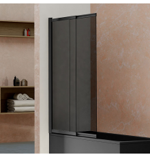 Шторка на ванну Vincea VSB-1E100CGB 100 см, профиль чёрный, стекло тонированное