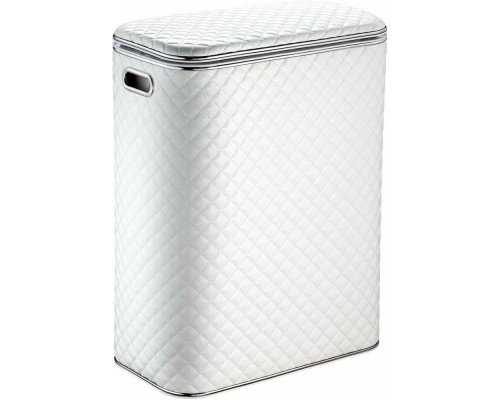 Корзина для белья Geralis SWH-B белая, хром, стандартная
