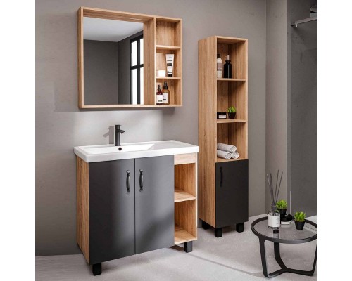 Мебель для ванной комнаты Grossman Флай 80 дуб сонома, серая