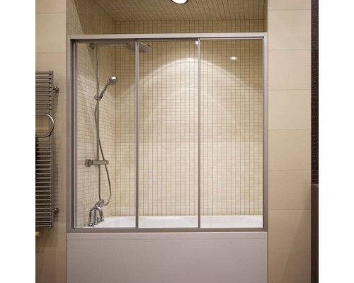 Шторка на ванну GuteWetter Practic Part GV-403 163-167 см стекло бесцветное, профиль матовый хром