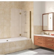 Шторка на ванну Vegas Glass E2V LUX 120 05 10 R профиль бронза, стекло сатин