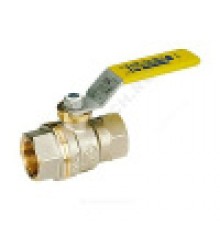 Краны шаровые Кран шаровой для газа, полнопроходной, 1/2”, ручка-рычаг, желтая, ВР-ВР, никелированный GIA R730GAX003