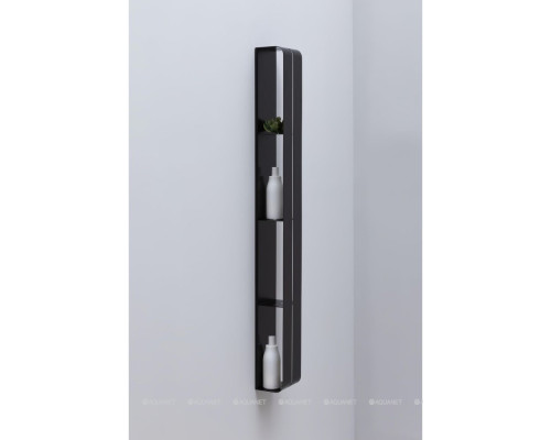 Полка Aquanet Магнум 15x130 черная матовая, вертикальная