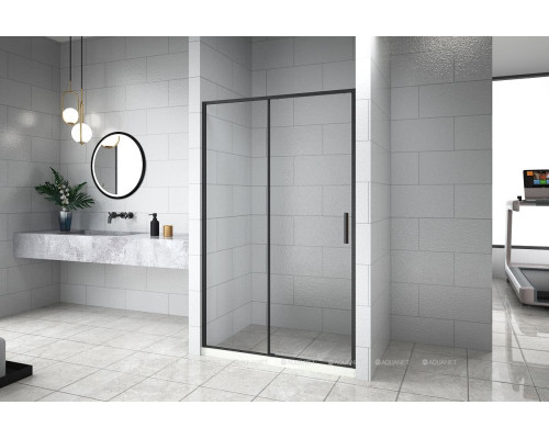 Душевая дверь Aquanet Pleasure Evo 150 AE65-N150-BT профиль черный, прозрачное стекло