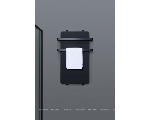 Полотенцесушитель электрический Allen Brau Infinity 80x44 с рейлингом 2.0 и креплением, черный матовый