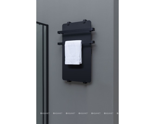 Полотенцесушитель электрический Allen Brau Infinity 80x44 с рейлингом 2.0 и креплением, черный матовый